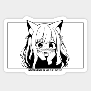 Anime Manga Neko Cat Girl Aesthetic Kawaii Japanese Otaku White Sticker